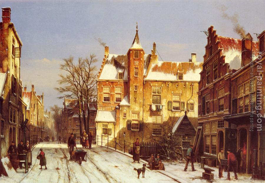 Willem Koekkoek : A Dutch Village In Winter